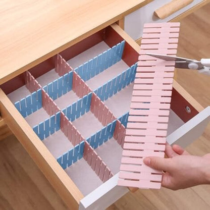 Pack Of 4 Plastic Drawer Dividers DIY Adjustable Partition Boards