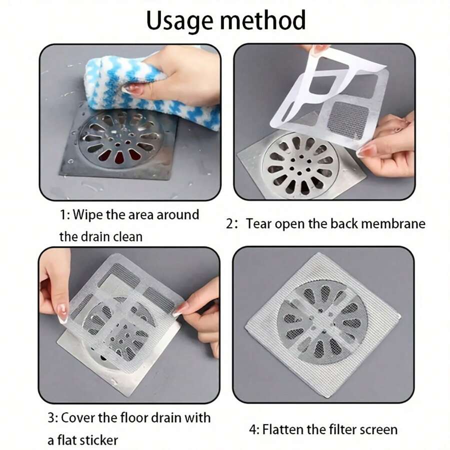 (pack Of 10) Multifunctional Net Sticker Drainer Net For Bathroom - Kitchen Etc
