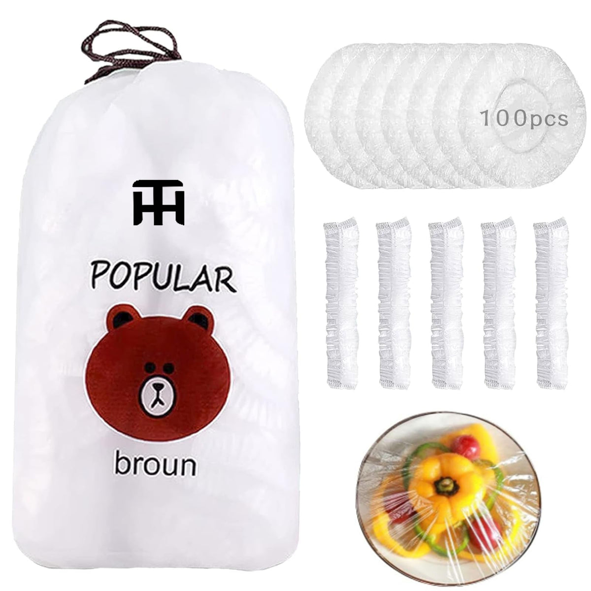 Disposable Food Cover Plastic Wrap (100 PCS)