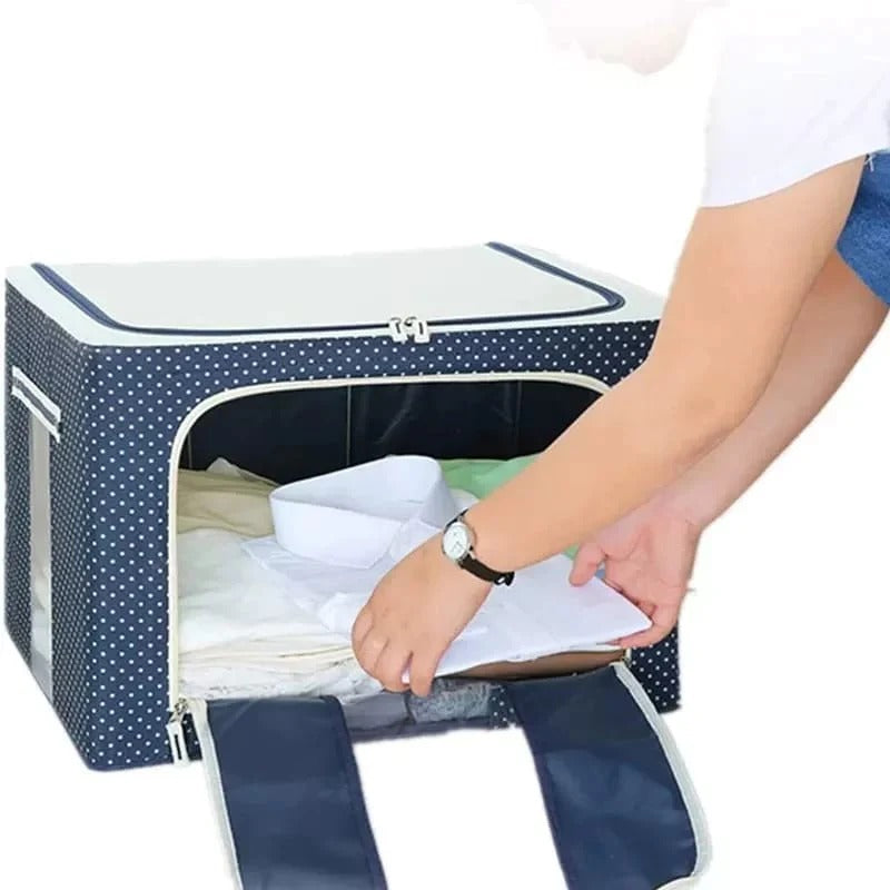 Metal Frame Clothes Storage Organizer Bag