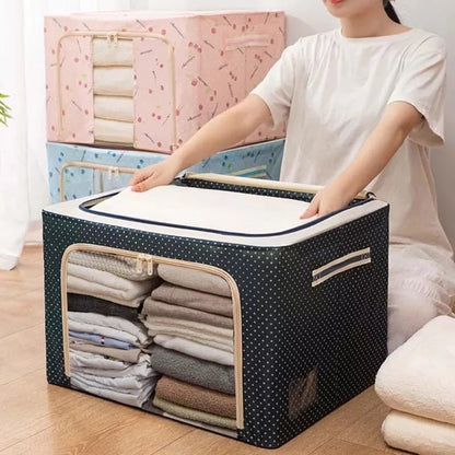 Metal Frame Clothes Storage Organizer Bag