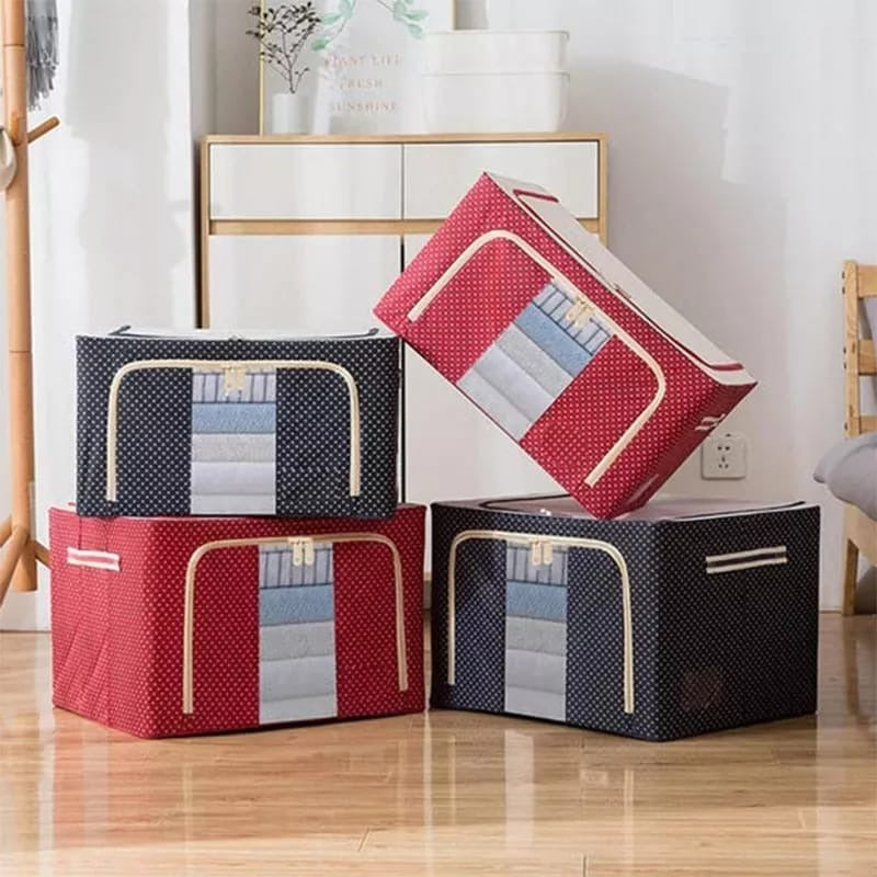 Metal Frame Clothes Storage Organizer Bag
