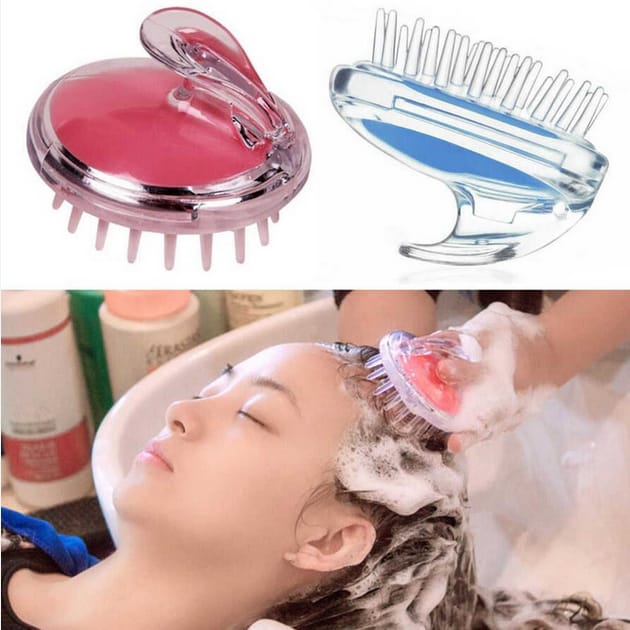 Hair Wash Brush & Scalp Massage Comb – Anti-Dandruff Haircare Brush with Soft Silicone Bristles