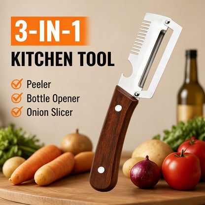 3 in1 Peeler Knife Stainless Steel