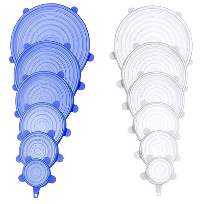 6pcs/set Silicone Lid Spill Stopper Universal Silicone Suction Lid-bowl Pan Silicone Cover