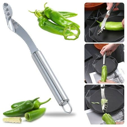 Steel Pepper Corer & Vegetable Slicer