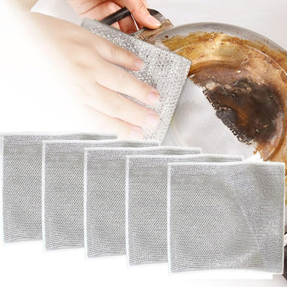 Pack of 4 Kitchen Steel Mesh Wire Dish Washer Cleaning Cloth
