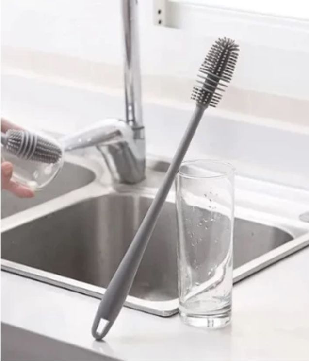 Silicone Bottle Cleaning Brush With Long Handler Milk Bottle Brush