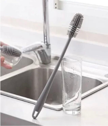 Silicone Bottle Cleaning Brush With Long Handler Milk Bottle Brush