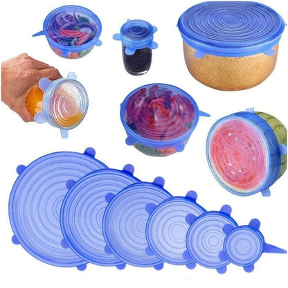 6pcs/set Silicone Lid Spill Stopper Universal Silicone Suction Lid-bowl Pan Silicone Cover