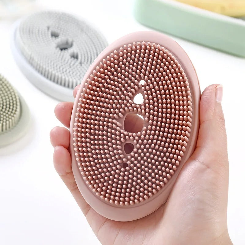 2 in 1 Silicone Soap Holder Double Sided Flexible Multifunctional Bathroom Kitchen Soap