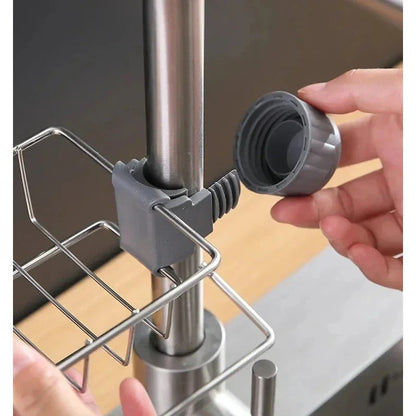Stainless Steel Adjusting Multifunctional Kitchen Faucet Sponge Holder Durable And Convenient Storage Solution For Everyday Use