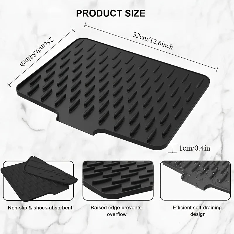 Big Size Silicone Sink Mat – Heat-Resistant Non-Slip Dish Drying & Drainage Mat