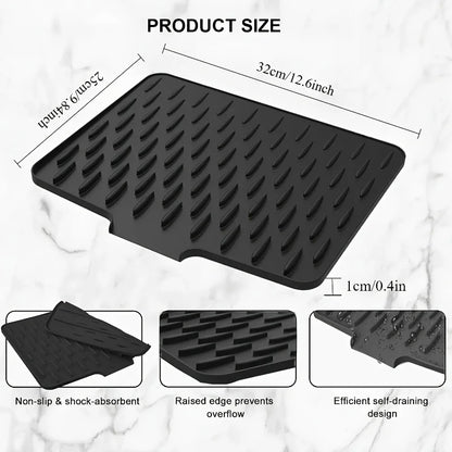 Big Size Silicone Sink Mat – Heat-Resistant Non-Slip Dish Drying & Drainage Mat